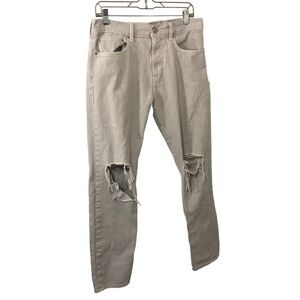 Pacsun beige distressed slim taper jeans 32x32